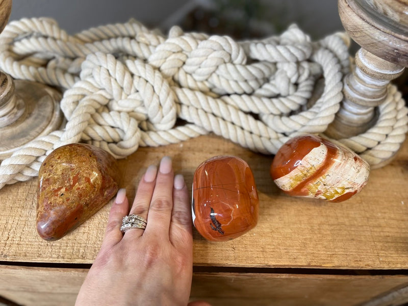 Red Jasper Large Glossy Palm Stones FB1683