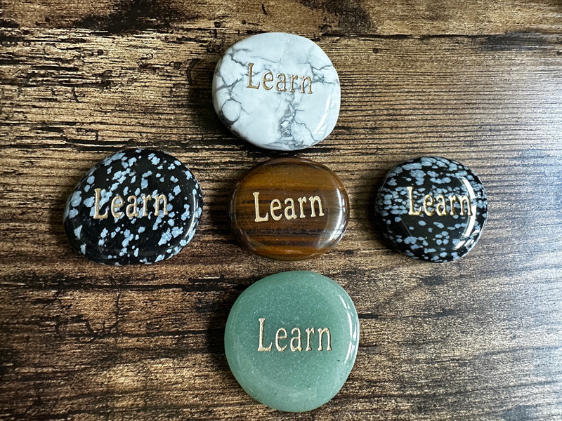 LEARN Wordstone Totem / Spirit Stone Engraved on Assorted Gemstones