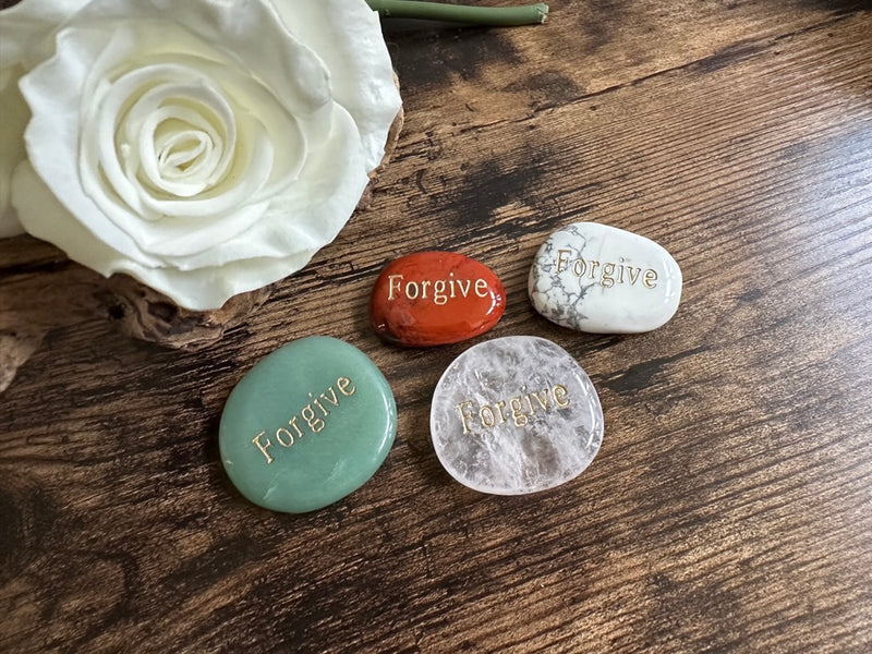 FORGIVE Wordstone Totem / Spirit Stone Engraved on Assorted Gemstones