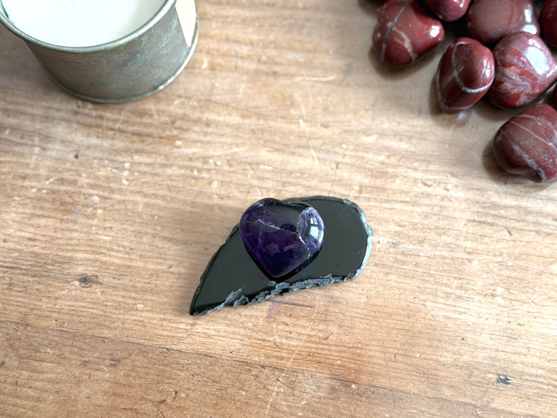 Amethyst Puffy Small Hearts, Deep Purple FB2271 💜