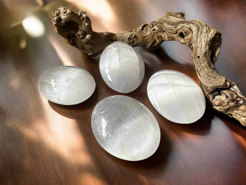 Selenite Palm Stones FB1828 💠