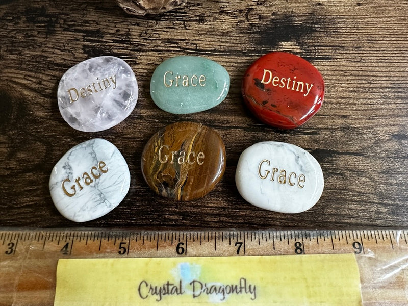 GRACE Wordstone Totem / Spirit Stone Engraved on Assorted Gemstones