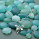 Abalone Shell Silver Tone Dragonfly Necklace 🧚 FB2094
