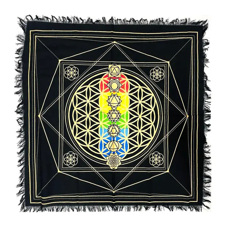 Altar Cloth, Tree of Life or Chakra Flower of Life pattern FB3467 🌼