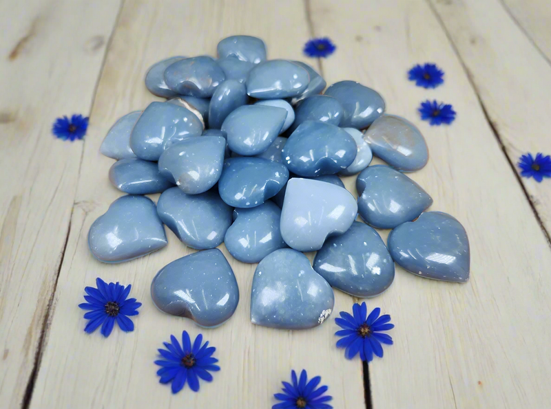 Angelite Heart - Stone of Eternity - Angelic Realm FB1029 💙