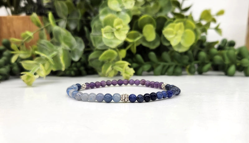 Sodalite, Blue Aventurine and Amethyst / Prayer Bracelet, for Anxiety - Intention Collection FB3394