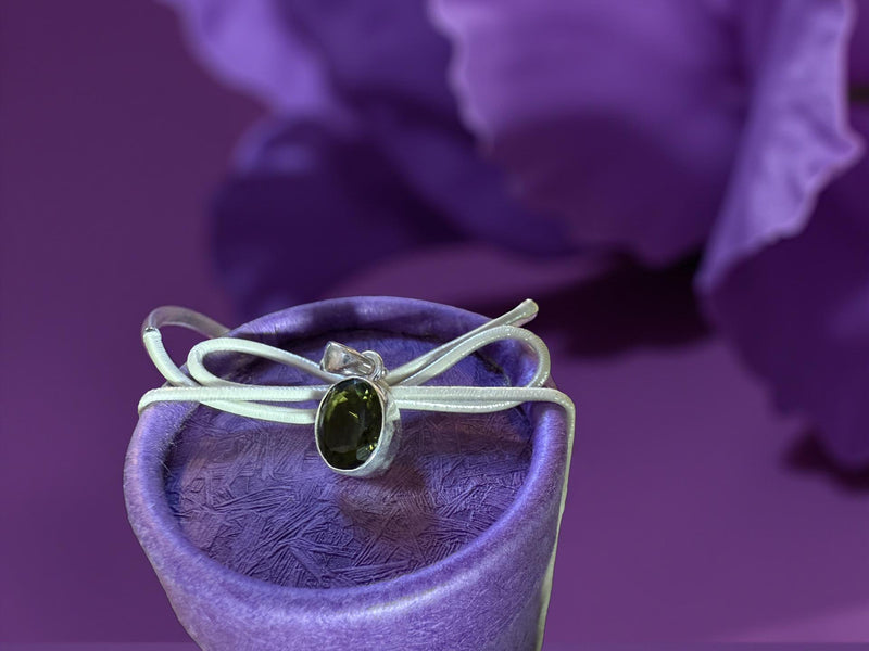 Moldavite Sterling Silver Pendant, Gift Boxed FB2880 💚