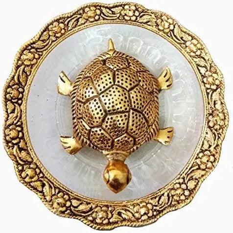 Brass Tortoise with Water Plate, Luck, Wealth & Positivity FB3389