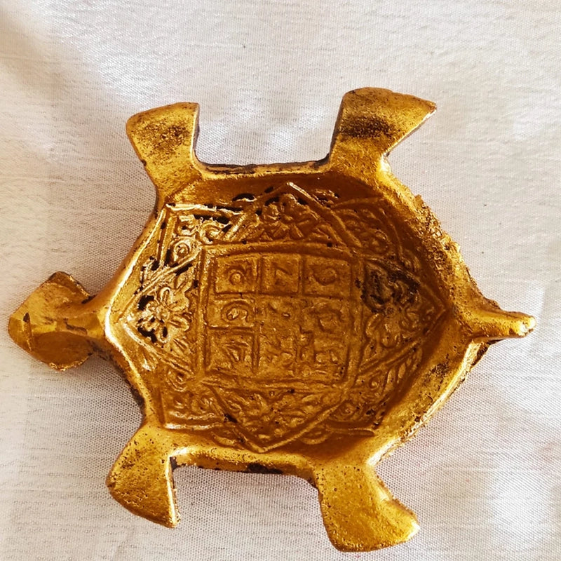 Brass Tortoise with Water Plate, Luck, Wealth & Positivity FB3389