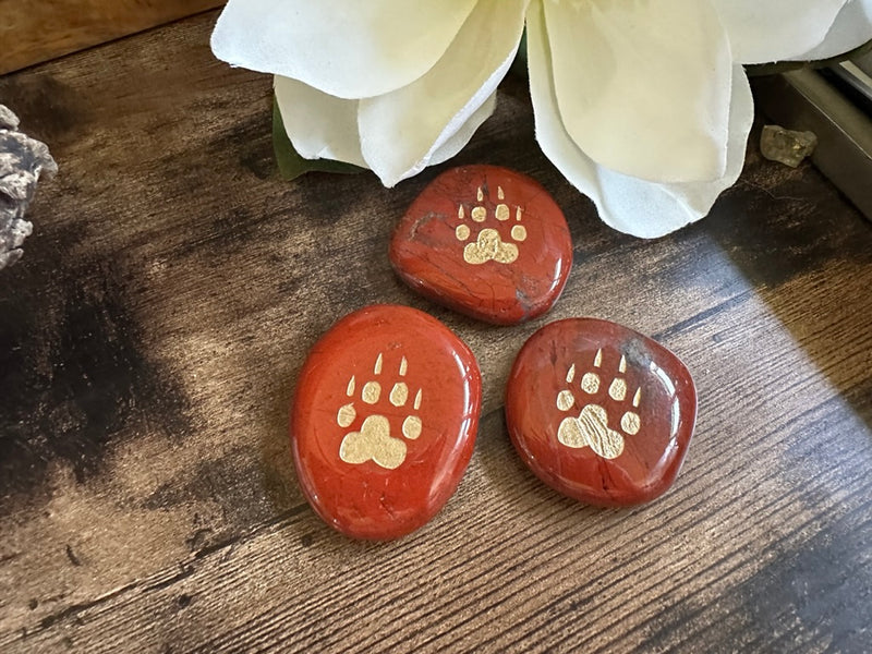 BEAR CLAW Wordstone Totem / Spirit Stone Engraved on Assorted Gemstones