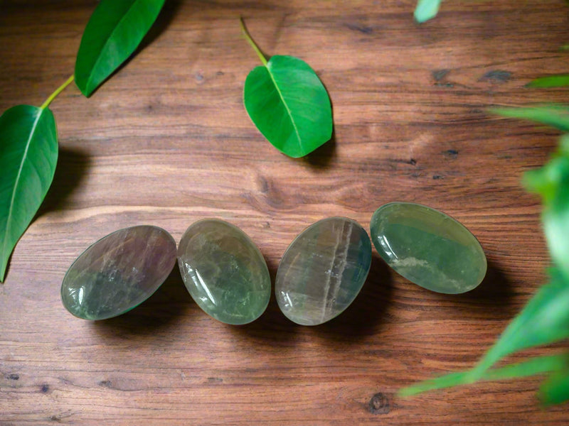 Rainbow Fluorite Oval Palm Stones for relationships, stress and creating order FB2864 🌸