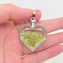 Faceted Heart Pendant filled with Assorted Gemstones with Drawstring Pouch FB2990 🌸