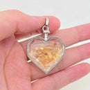 Faceted Heart Pendant filled with Assorted Gemstones with Drawstring Pouch FB2990 🌸