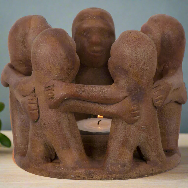 Circle of Friends Tealight Holder, Terracotta FB2492 🌱