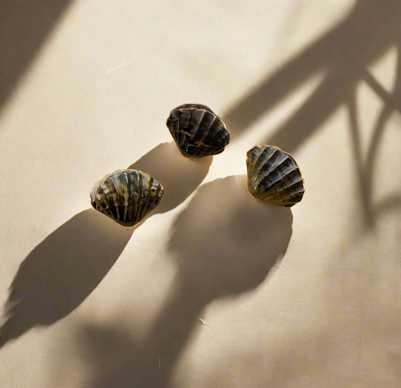 Shell carvings, finely detailed in assorted stones FB2133