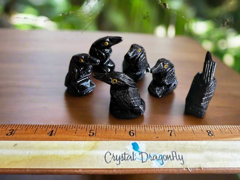 Black Onyx Carved Ravens from Peru FB1998 🐦‍⬛