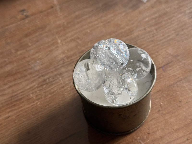 Fire & Ice Clear Quartz Sphere from Brazil, Stone of Power FB2710 🌸