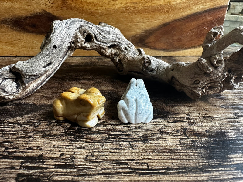 Frog Spirit Totem Animal Carving, Small, Assorted Stones FB3015