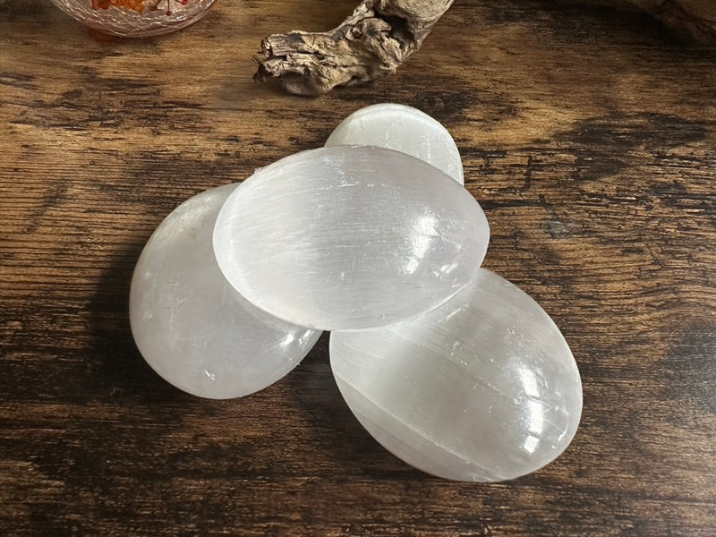 Selenite Palm Stones FB1828 💠