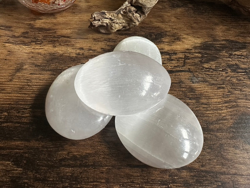 Selenite Palm Stones FB1828