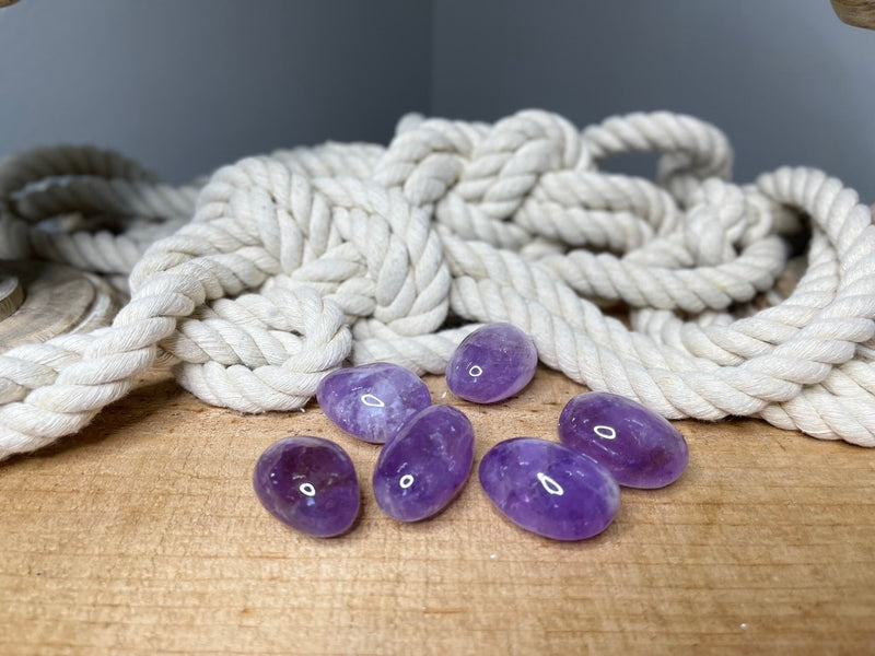 Amethyst Hand Pebble for powerful healing and stress relief FB3007