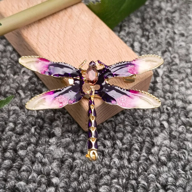 Dragonfly Enamel Sparkle Brooch FB2186 💚