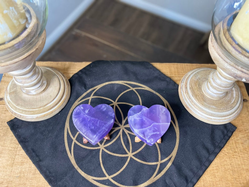 Purple Fluorite Hearts for confidence, intuition & to neutralize stress FB2257