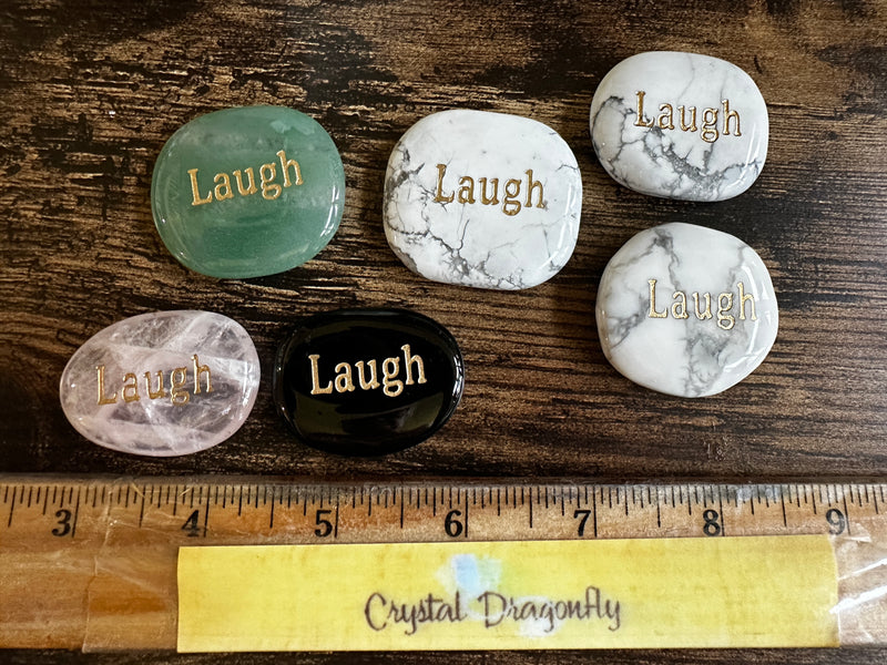 LAUGH Wordstone Totem / Spirit Stone Engraved on Assorted Gemstones