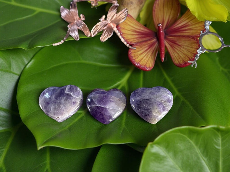 Amethyst Chevron Heart - Stone of Sobriety - Powerful Healing - Stress Relief FB3313 💜