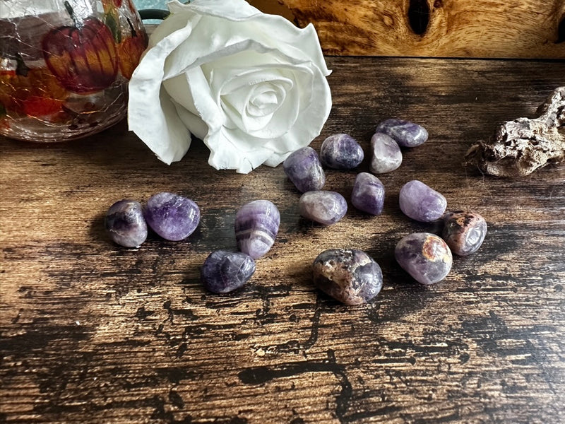 Tumbled Black Amethyst grounding, calming, stability