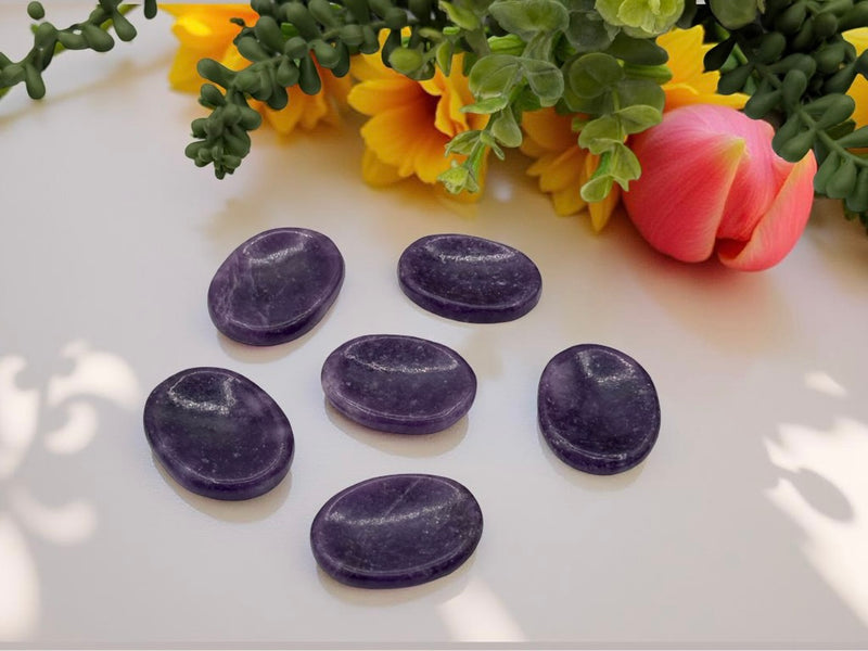 Lepidolite Agate Worry Stones FB3036 💛