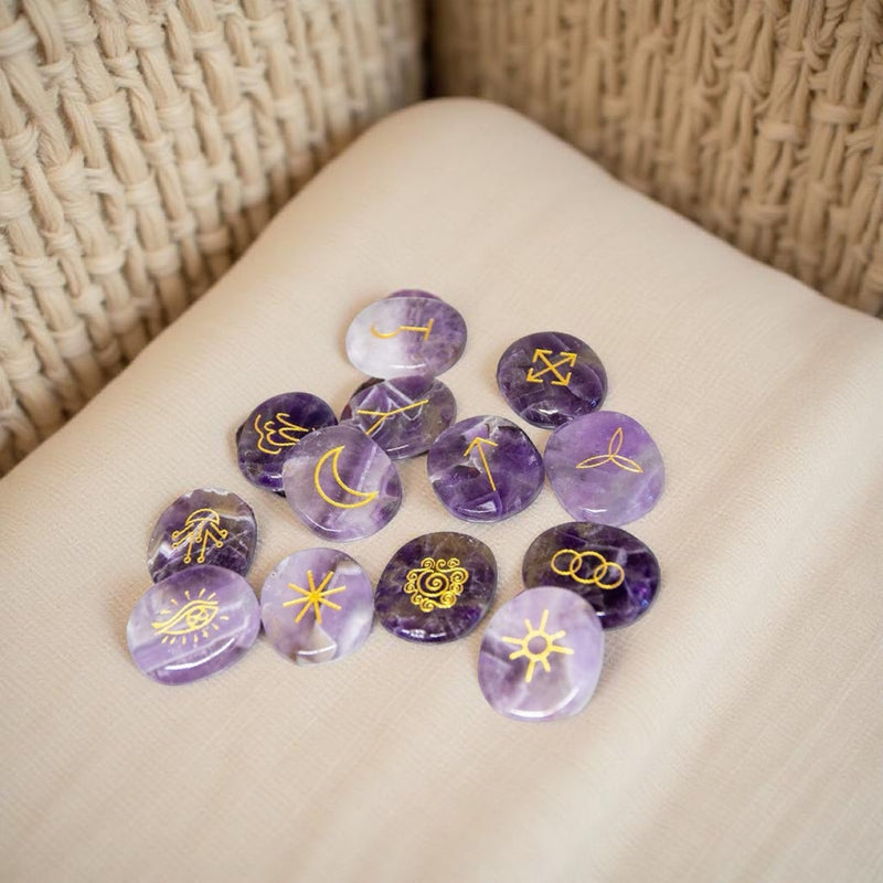 Amethyst Polished Witches Rune Set FB1335 💜