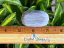 Blue Lace Agate Small Palm Stone from South Africa, Bonus White Sage Smudge Stick FB1674 💙