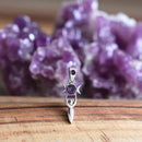 Sterling Silver Amethyst Goddess Triple Moon Pendant FB3002 💗