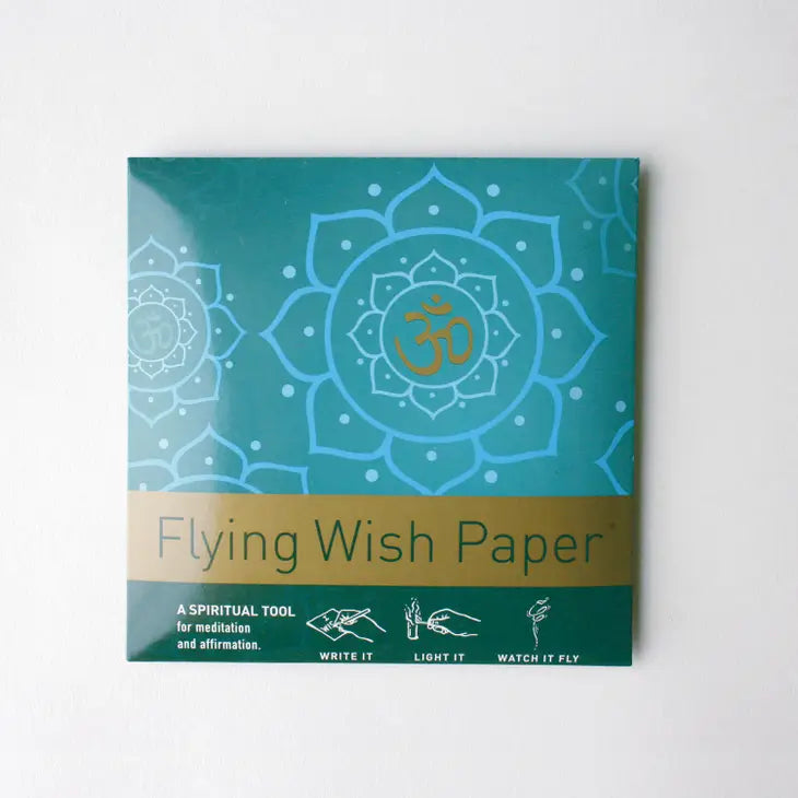 Flying Prayer and Flying Wish Paper plus Tumbled Stone in Drawstring Pouch