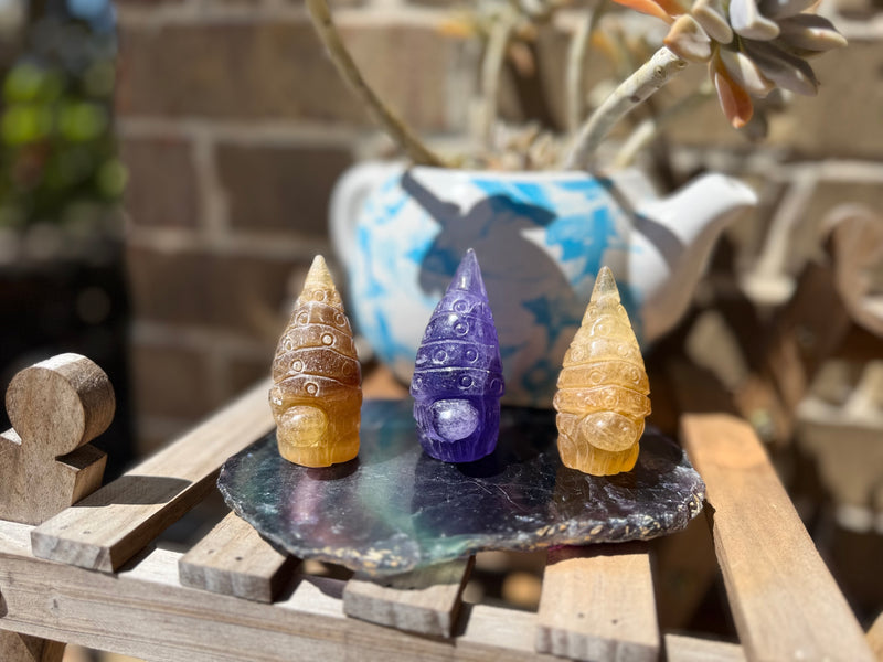 Gnomes, adorable and quirky, Fluorite and Sodalite FB3159