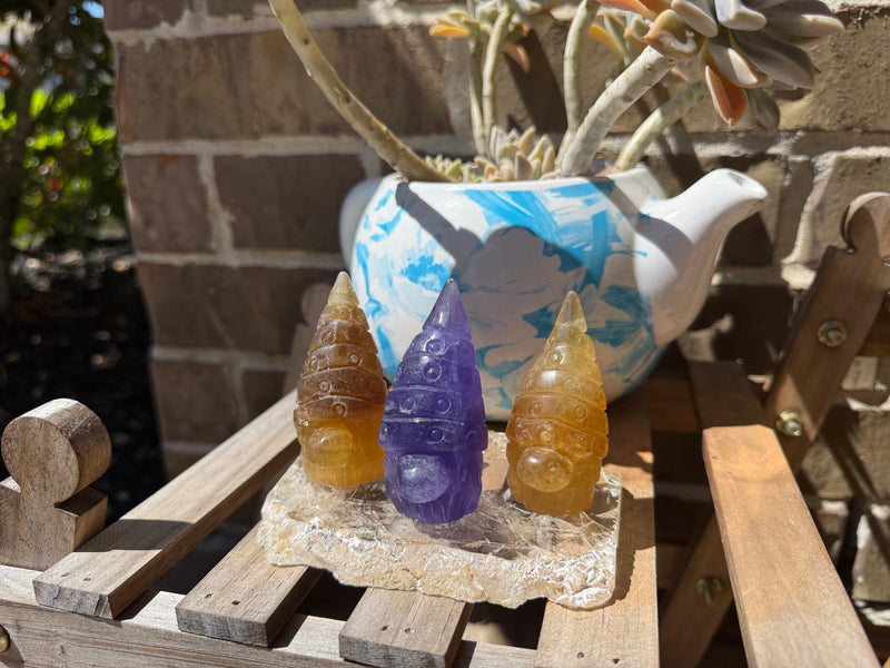 Gnomes, adorable and quirky, Fluorite and Sodalite FB3159