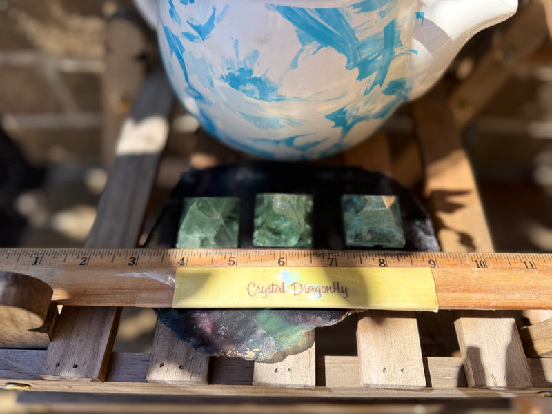 Fluorite Pyramid for self-confidence, education, healing, and imbalances FB2169