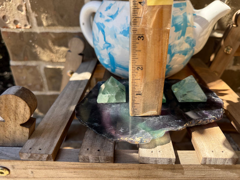 Fluorite Pyramid for self-confidence, education, healing, and imbalances FB2169