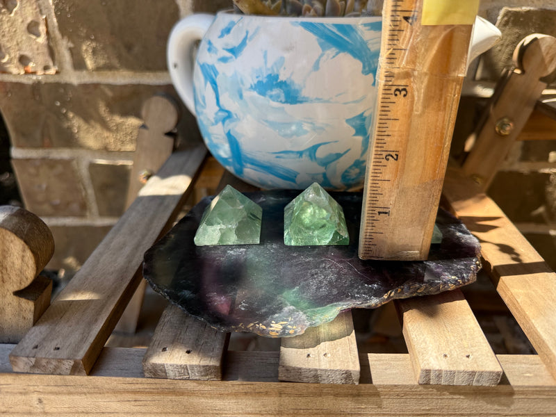 Fluorite Pyramid for self-confidence, education, healing, and imbalances FB2169