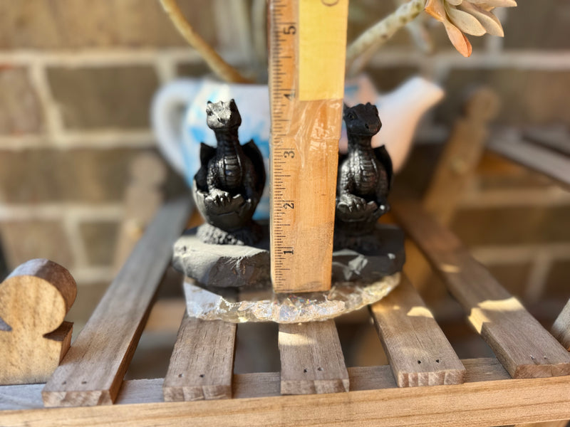 Shungite Dragon in Egg on Base, Detailed Carving, grounding & protection stone FB3448 🐉