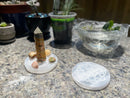 Selenite Etched Round Charging Plates / Bases for crystal grids and display FB1488