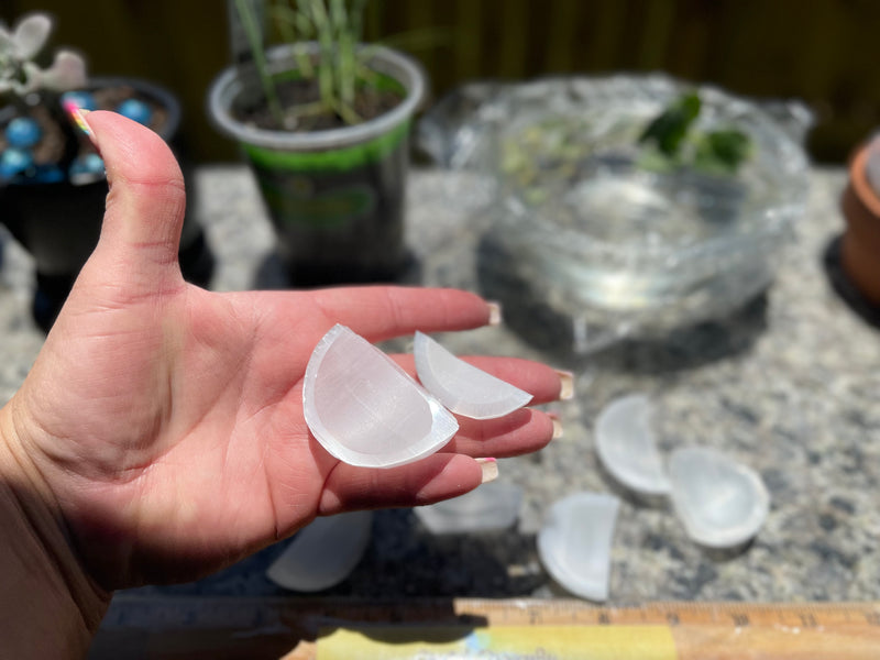 Selenite Round Bowls from Morocco, strong vibration, Angelic Realm FB3143