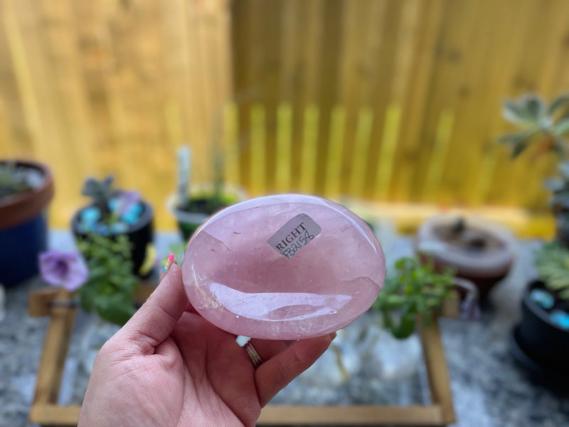 Rose Quartz Large Solid Carved Bowl / Display Piece FB2158