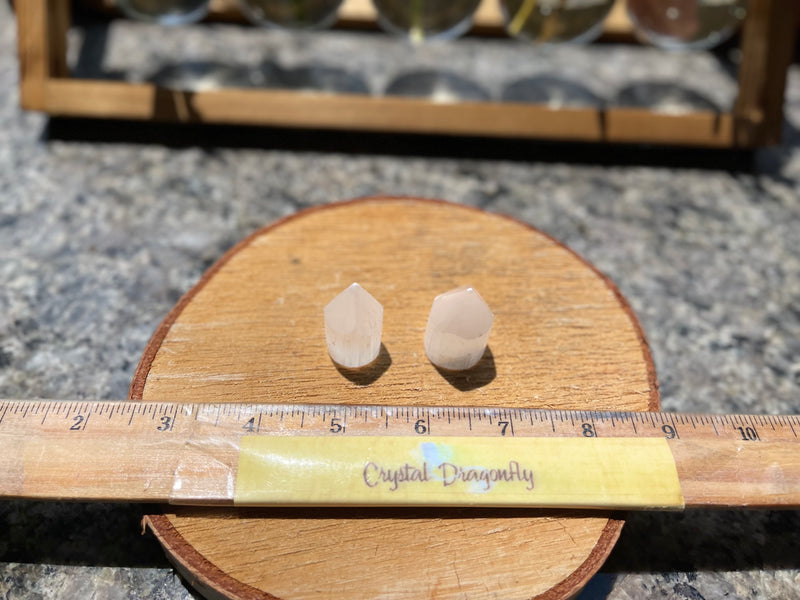 Selenite Points, small and perfect for crystal grids, Set of 2 FB3366