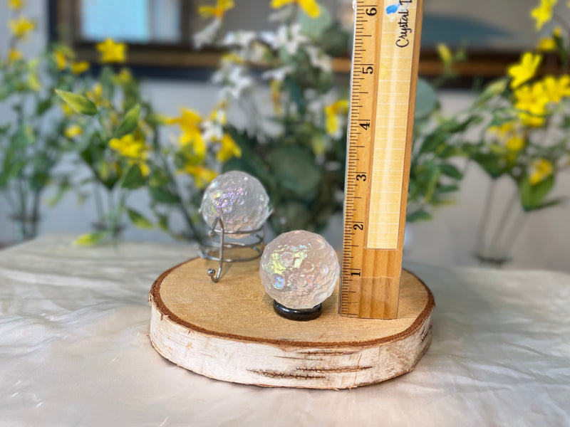 Angel Aura Quartz Textured Moon Surface Iridescent Sphere FB2778 🌸