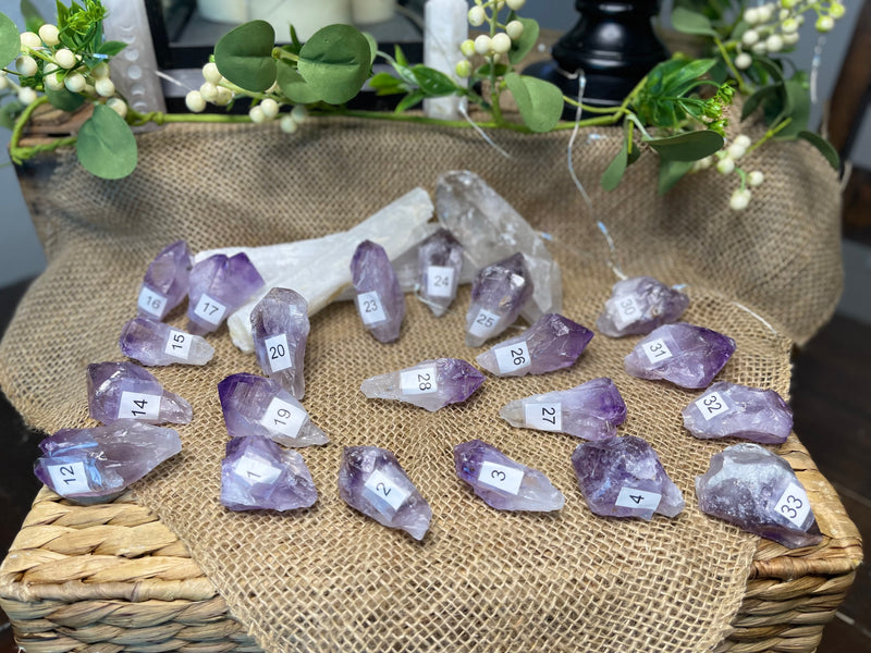 Amethyst Natural Points, A Quality, for tranquility, calm and serenity FB2018