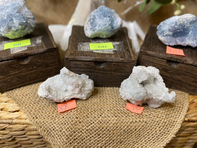 Celestite Clusters from Madagascar - Angelic Realm Crystal FB1306