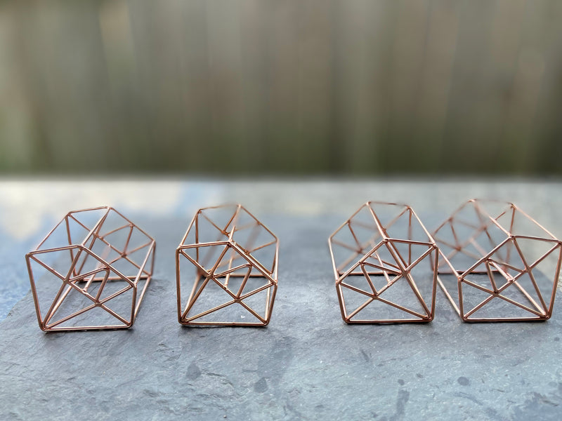 Copper Metal Sacred Geometry Geometric Basket FB3171