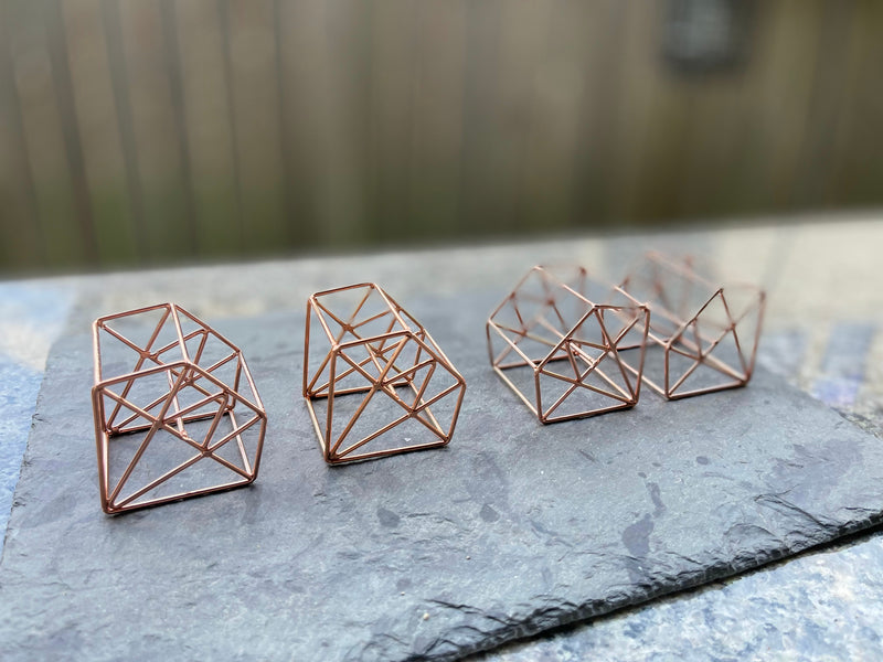Copper Metal Sacred Geometry Geometric Basket FB3171